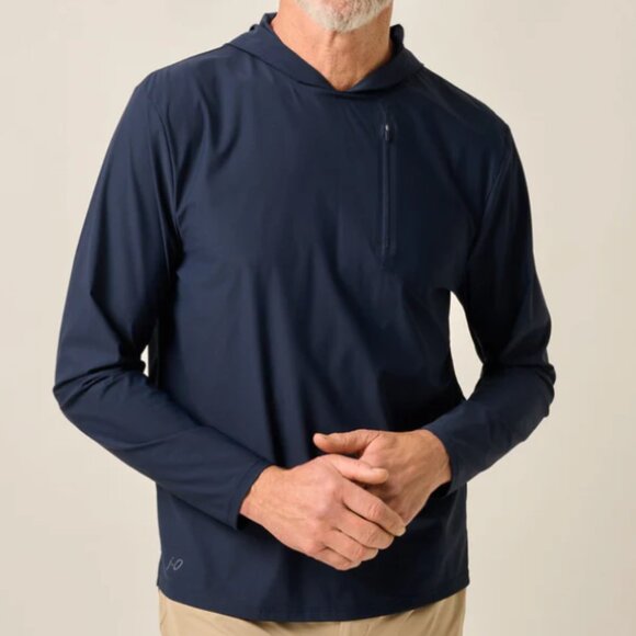 johnnie-O Maxwel Performance T-Shirt Hoodie Navy Blue Size Small NWT - Picture 1 of 11